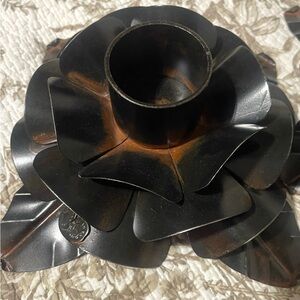 Jan Barboglio Retired Black Iron - Set of 2 Lotus Votive Candle Holders
